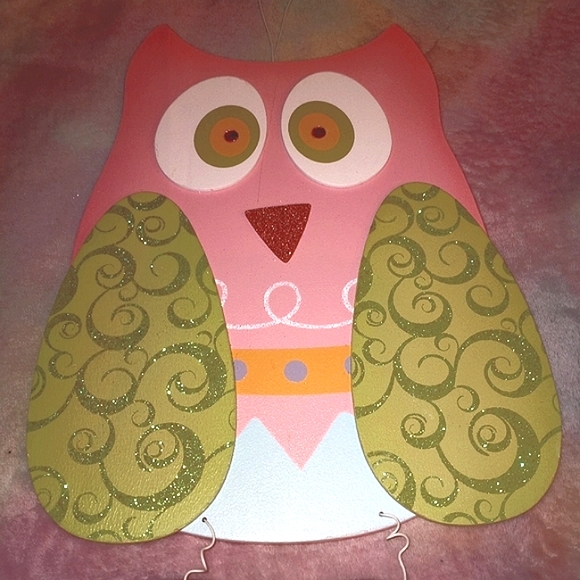 Hobby Lobby Pink & Green Owl Wall Decor - Picture 3 of 5